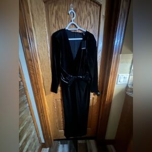 Eloquii Black Velvet Midi Dress